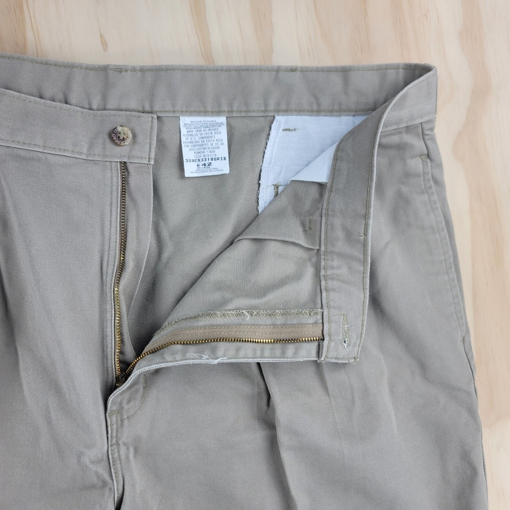 Duck Head Chino Shorts Mens 41 Khaki Pleated Cotton Casual Vintage 90's - Picture 4 of 6